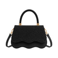 Bagvyn Black Bloom Textured Satchel Handbag