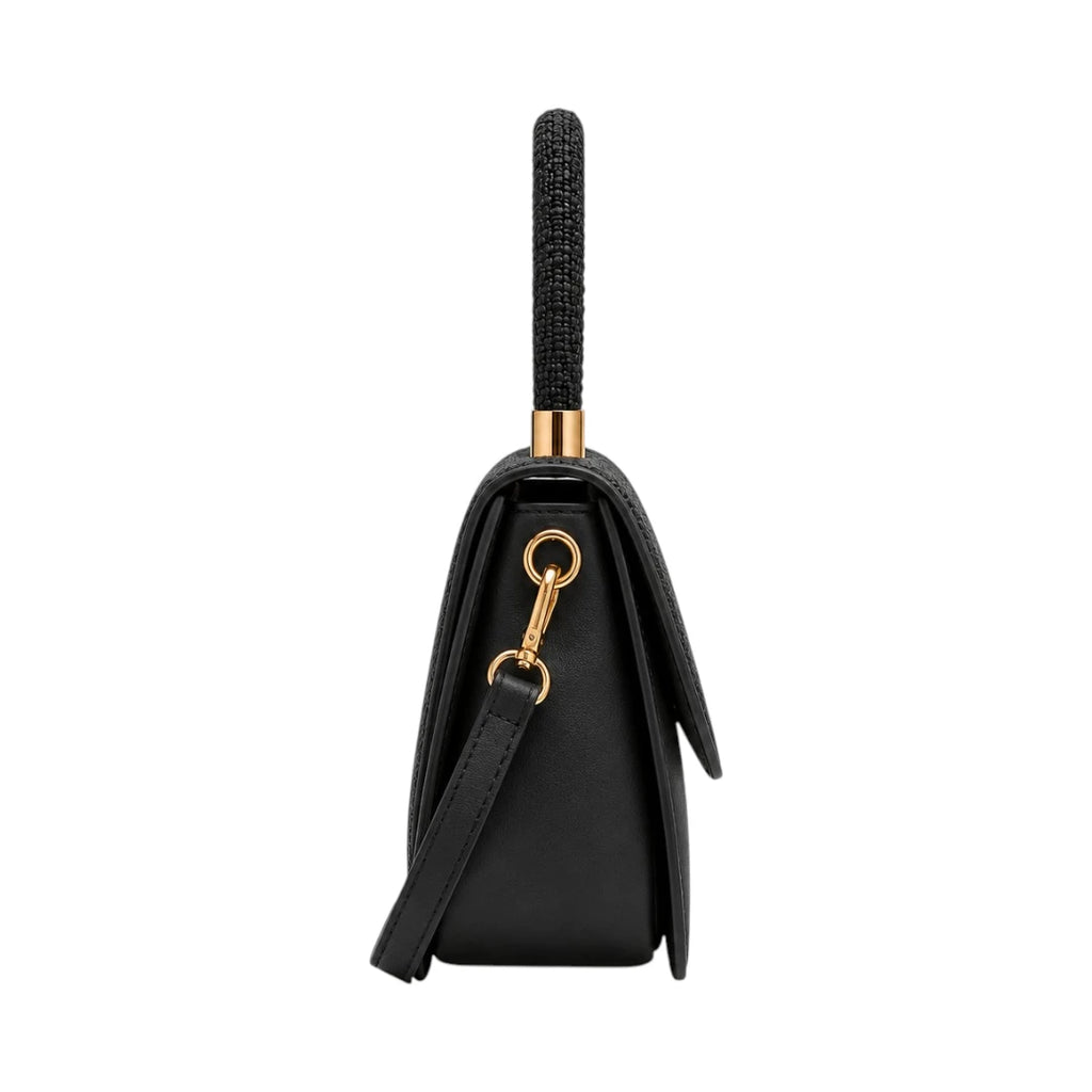 Bagvyn Black Bloom Textured Satchel Handbag
