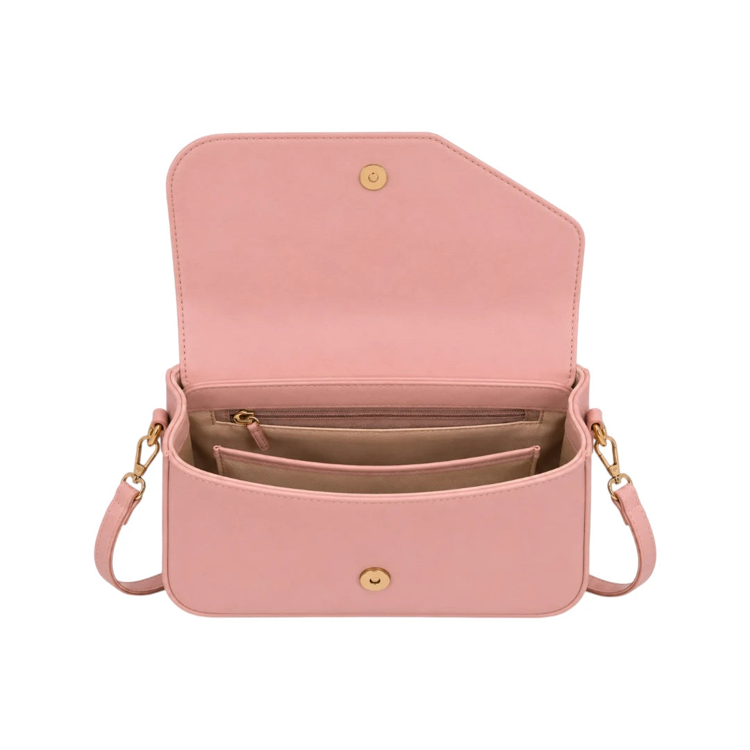 Bagvyn Pink Geometric Quilted Faux Leather Satchel Handbag
