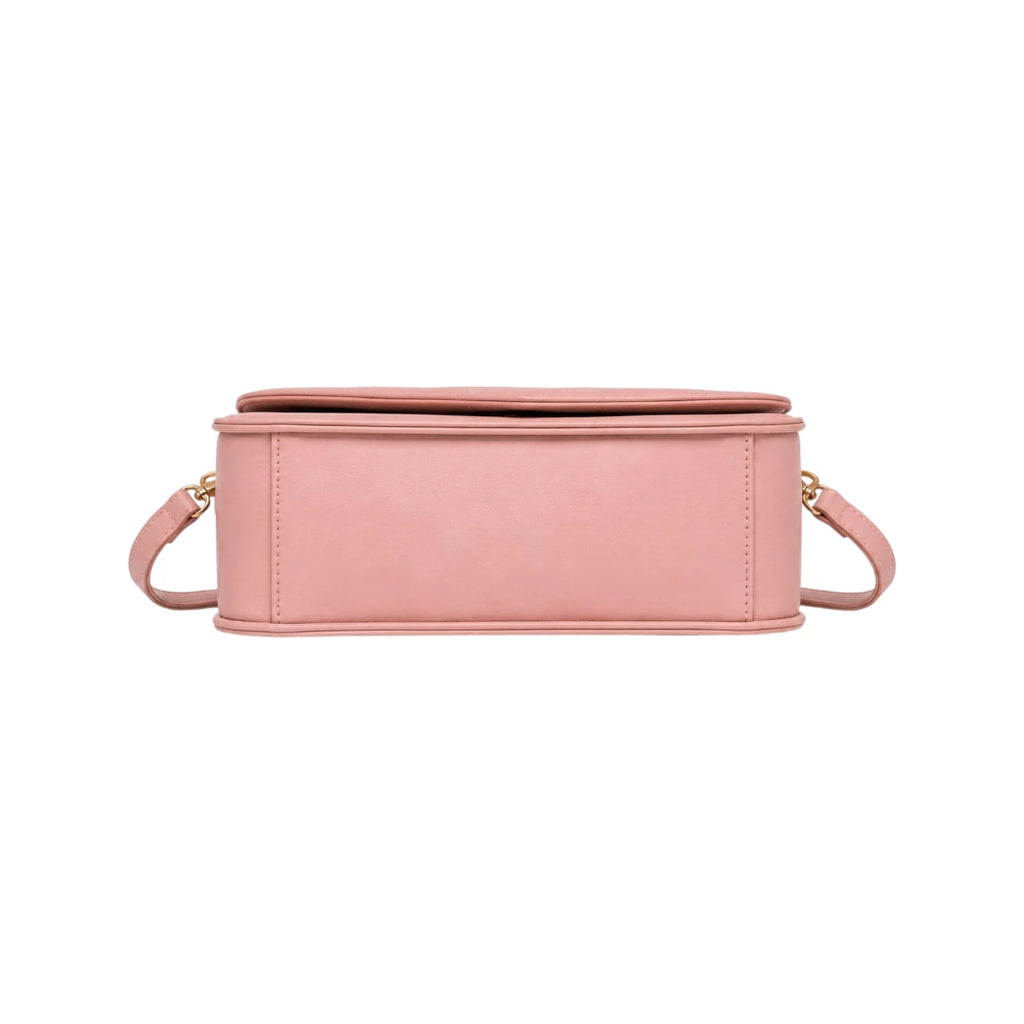 Bagvyn Pink Geometric Quilted Faux Leather Satchel Handbag