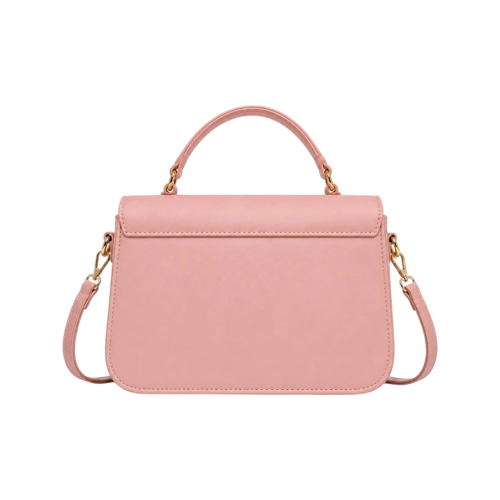Bagvyn Pink Geometric Quilted Faux Leather Satchel Handbag