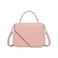 Bagvyn Pink Geometric Quilted Faux Leather Satchel Handbag