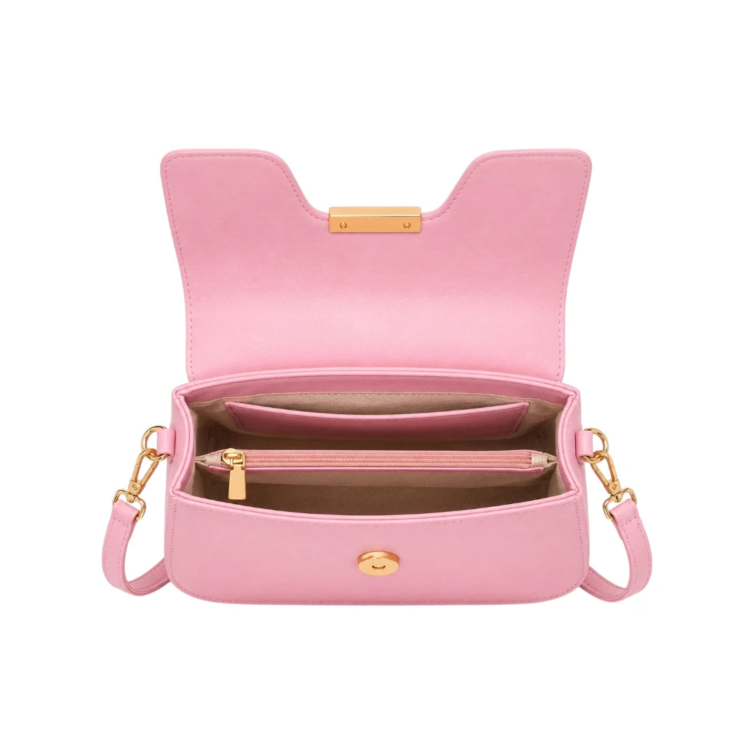 Bagvyn Pink  Rosé Charm Faux Leather Satchel Handbag