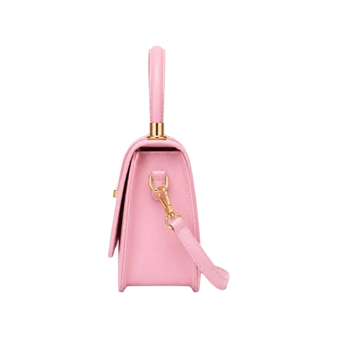 Bagvyn Pink  Rosé Charm Faux Leather Satchel Handbag